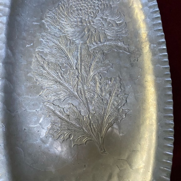 Vintage MidCentury Trade Continental Mark Aluminum Serving Tray #566 - Picture 2 of 6